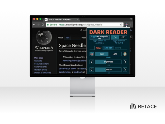 Imagem de tela do navegador com esquema de cores escuro alterado pelo Dark Reader.